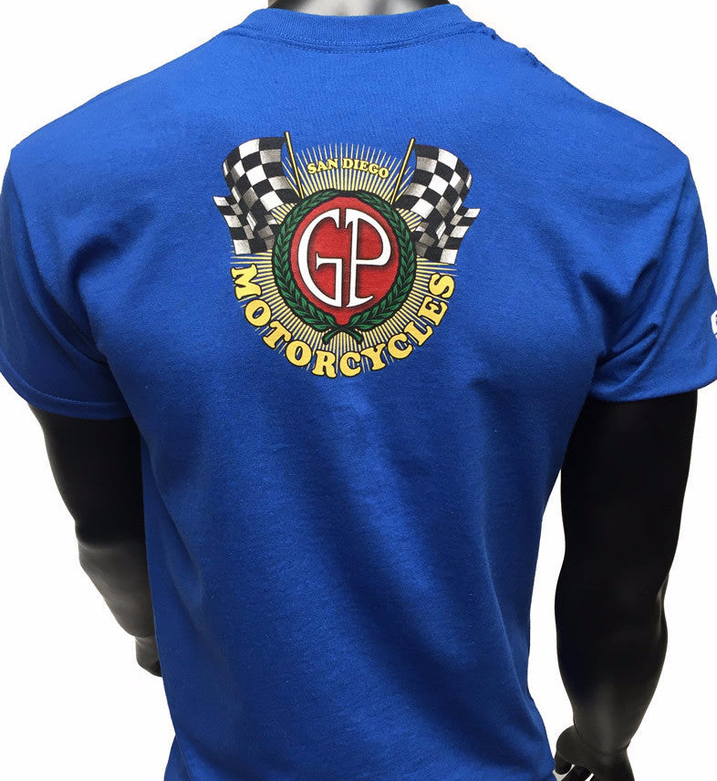 GP and Husqvarna Logo Men's T-Shirt Blue