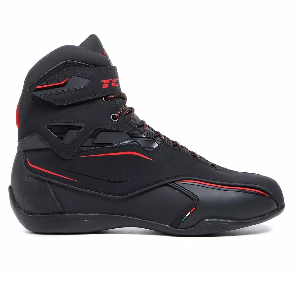 TCX Zeta WP Men's Waterproof Motorcycle Shoes - Black/Red