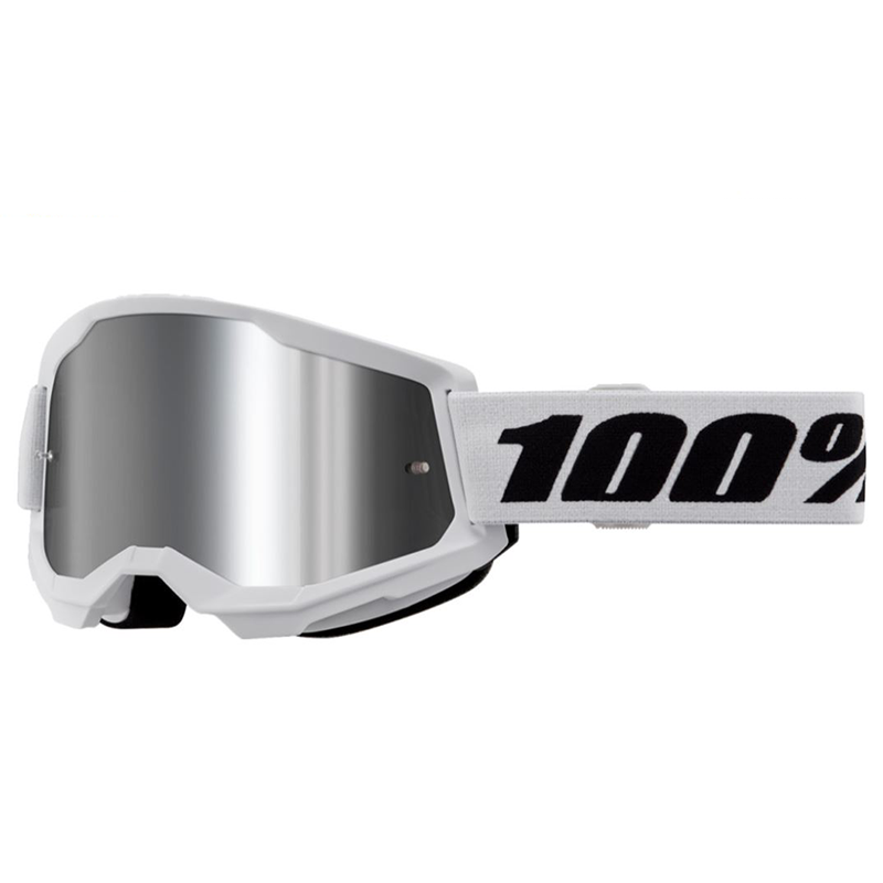 100% Strata 2 MX Goggle - White Mirror