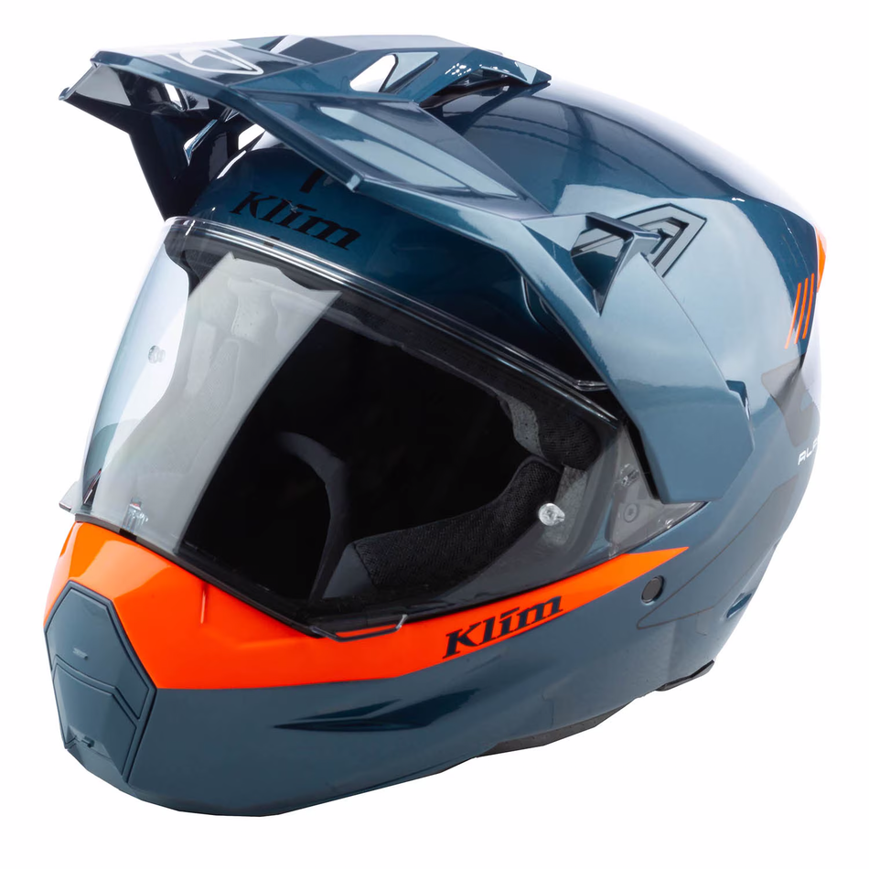 Klim X1 Alpha Helmet - Gloss Concept Petrol - Strike Orange