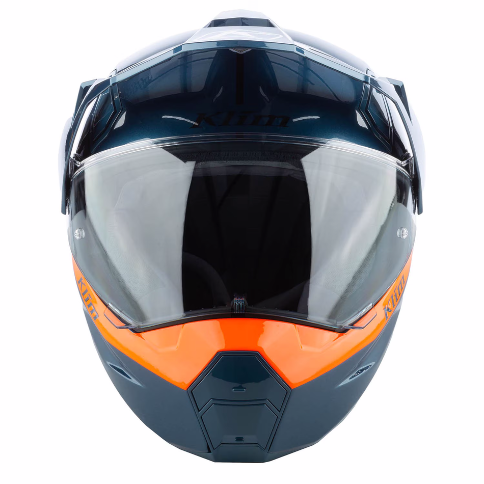 Klim X1 Alpha Helmet - Gloss Concept Petrol - Strike Orange