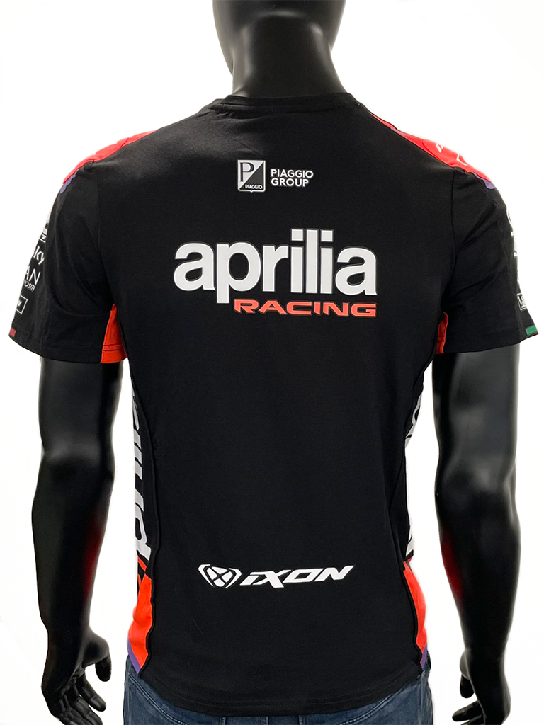 Back view of mannequin wearing Aprilia Racing GP 22 Teamwear Replica T-Shirt