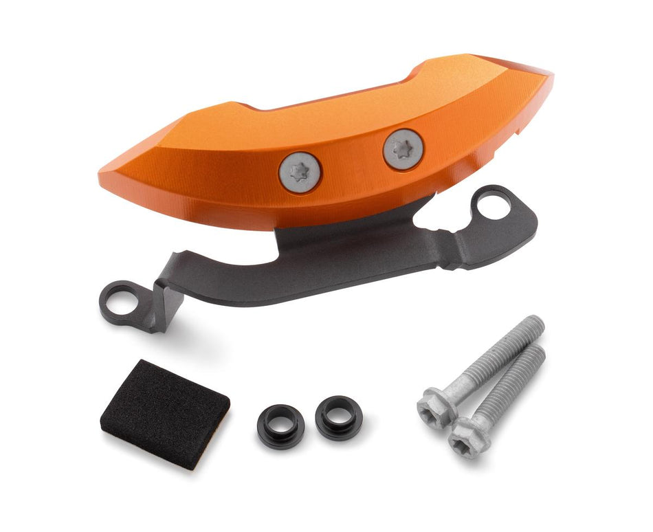 detailed uninstalled photo of ktm clutch cover in orange showing installation hardware for 790/890 Adventure & 790/890 Duke