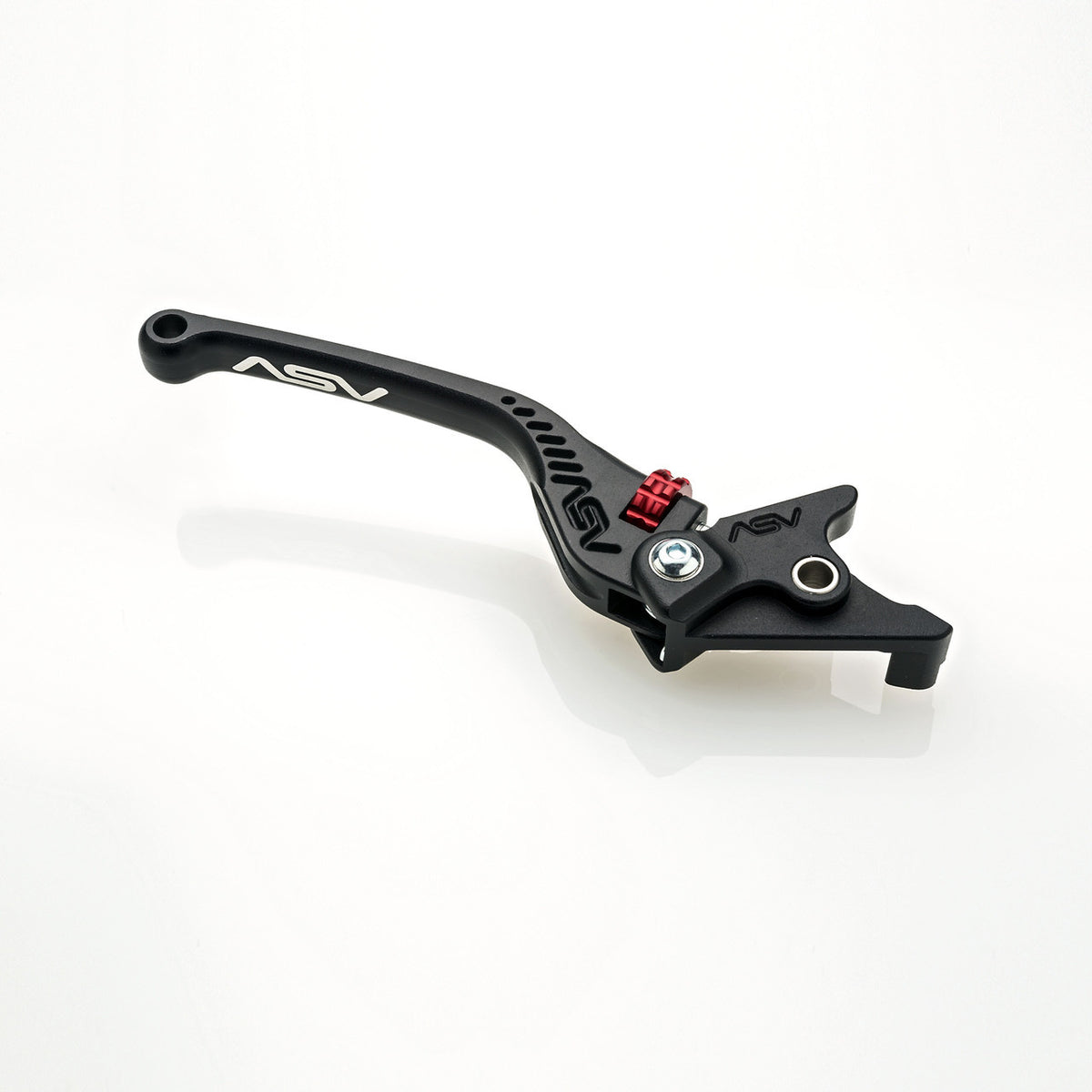 detailed uninstalled ASV C5 Series Unbreakable Sport Brake Lever in black with red adjuster