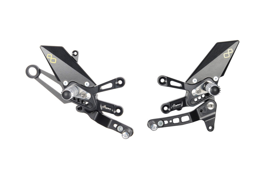 LighTech Aprilia RSV4 / Tuono V4 Adjustable Rear Sets With Fold Up Footpegs