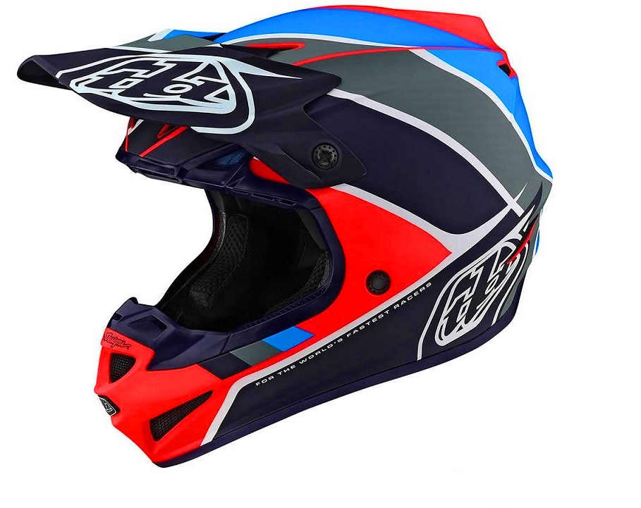 Troy Lee Designs SE4 Polyacrylite Beta Orange Navy Helmet