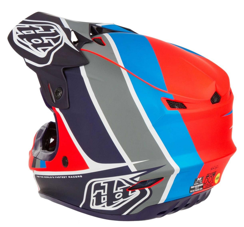 Troy Lee Designs SE4 Polyacrylite Beta Orange Navy Helmet