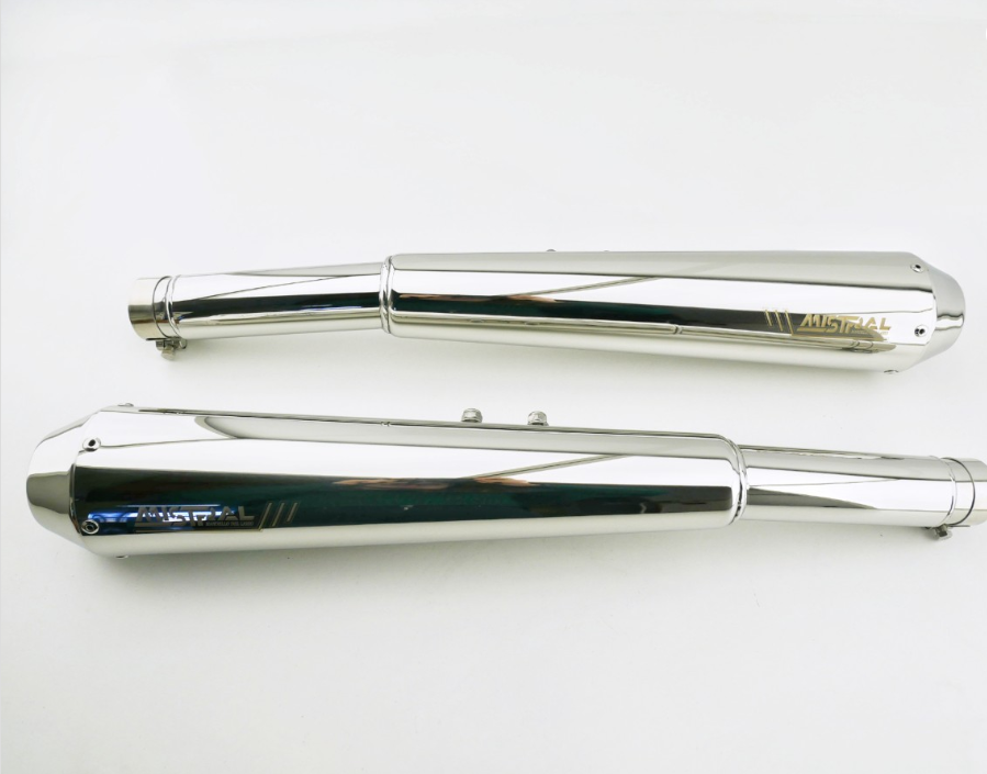 Mistral Conical Slip-On SS Polished for Moto Guzzi V7/V7 II Stone