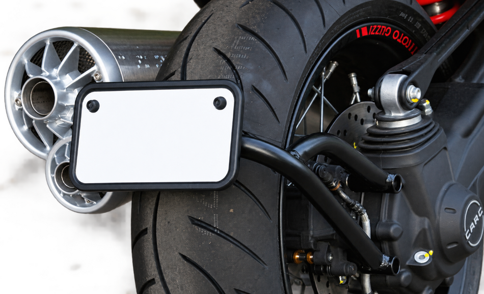 License Plate Relocator for Moto Guzzi CARC Drive Models