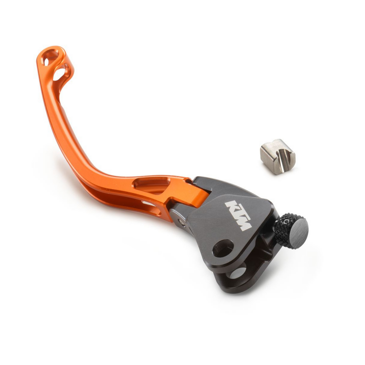 Uninstalled photo of orange Folding Clutch Lever for 2020-2023 KTM 1290 Super Duke