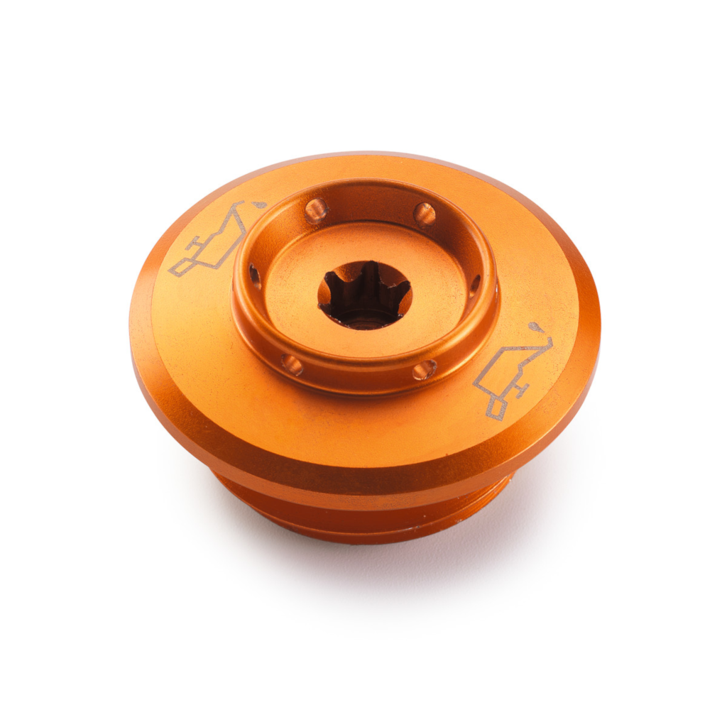 KTM Powerparts Oil Filler Plug in aluminum orange for 790 Duke 2019+