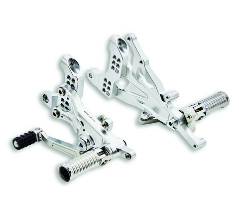Ducati Performance Rizoma Adjustable Rearsets, Silver, Panigale V4/S/R