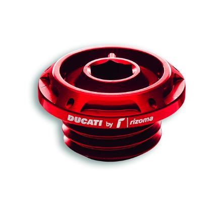 Ducati Performance Billet Aluminum Oil Filler Plug, Black or Red, Streetfighter V4