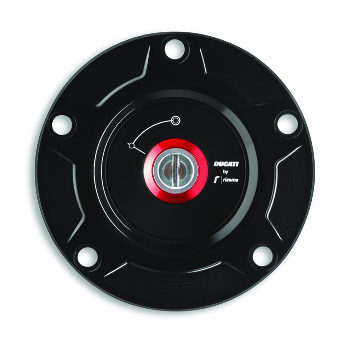 Ducati by Rizoma Billet Aluminum Gas Cap, Black for Panigale V4