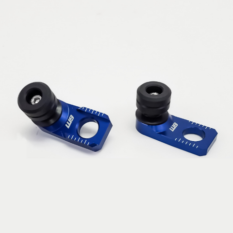AS-3218-4 Warp 9 Front Axle Sliders in blue color for Husqvarna FE 125 250 350 450 501