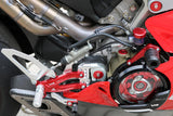 CNC Racing Red Plug Kit for Rear Sets, Ducati SBK Panigale / Streetfighter V4 - V2