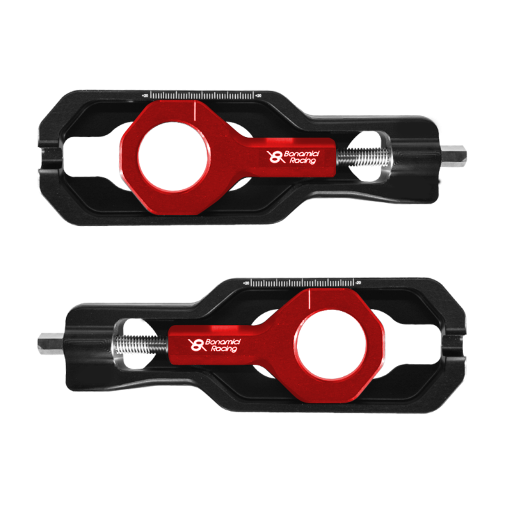 Bonamici chain adjuster set in black and red for RS 660