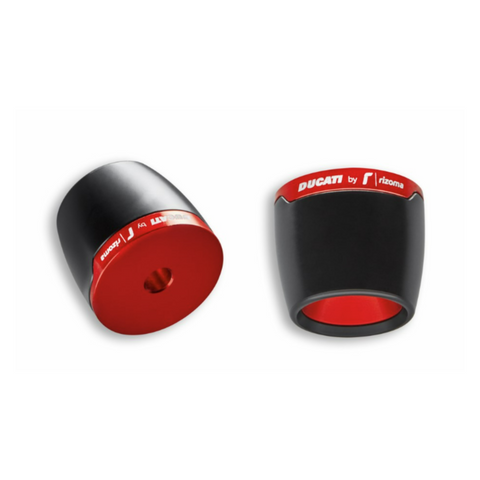 Ducati by Rizoma Aluminum Bar End Handlebar Weights. Black/Red Panigale V2