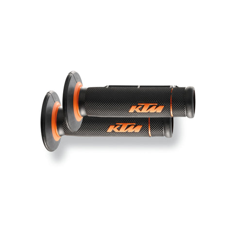 KTM Powerparts Handlebar Grip Set in Black and Orange with KTM Logo