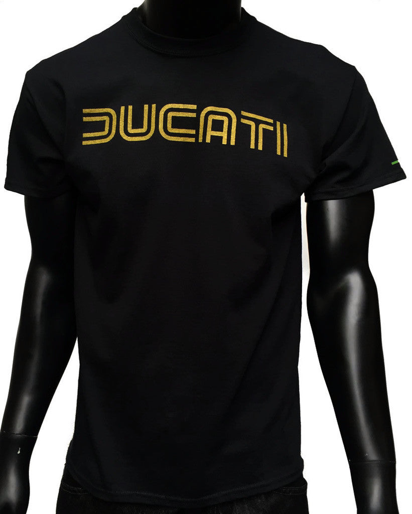 GP and Ducati 1980s Style Logo Men's T-Shirt Black  