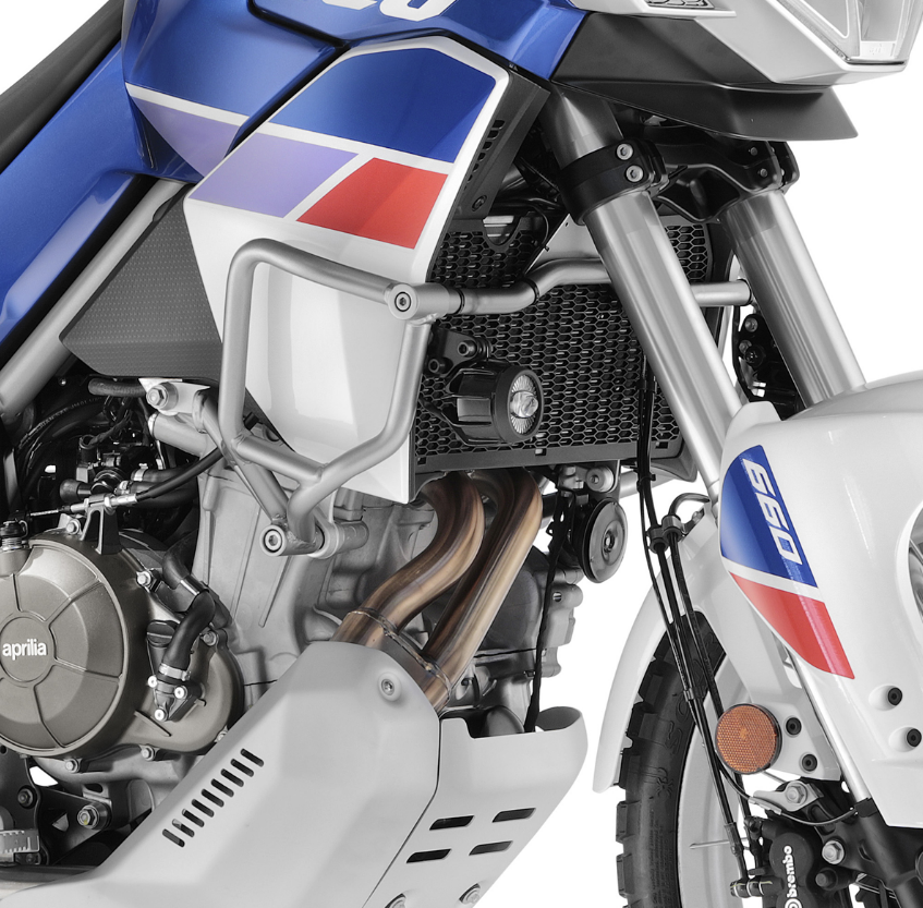 Installed Aprilia Engine Guard Crash Bar Set Tuareg 660